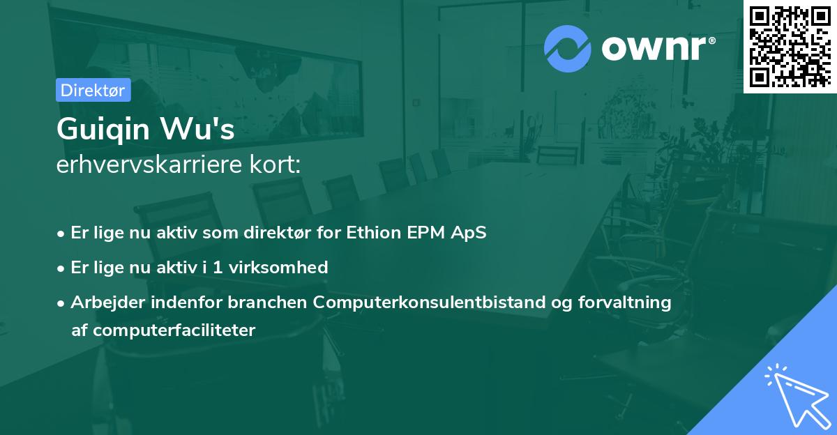 Guiqin Wu's erhvervskarriere kort