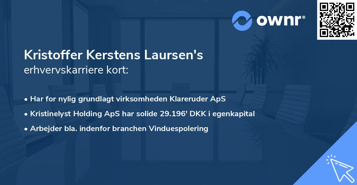 Kristoffer Kerstens Laursen's erhvervskarriere kort