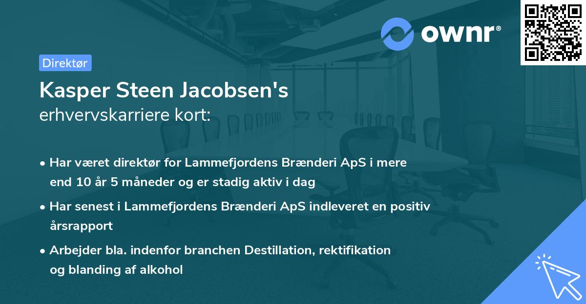 Kasper Steen Jacobsen's erhvervskarriere kort
