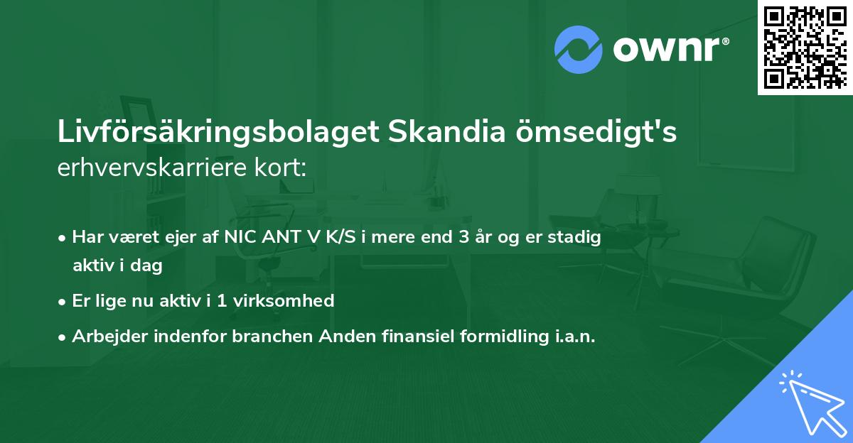 Livförsäkringsbolaget Skandia ömsedigt's erhvervskarriere kort