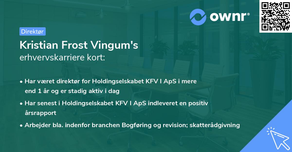 Kristian Frost Vingum's erhvervskarriere kort