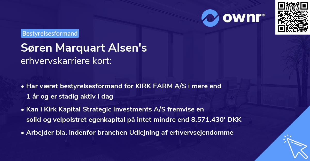 Søren Marquart Alsen's erhvervskarriere kort