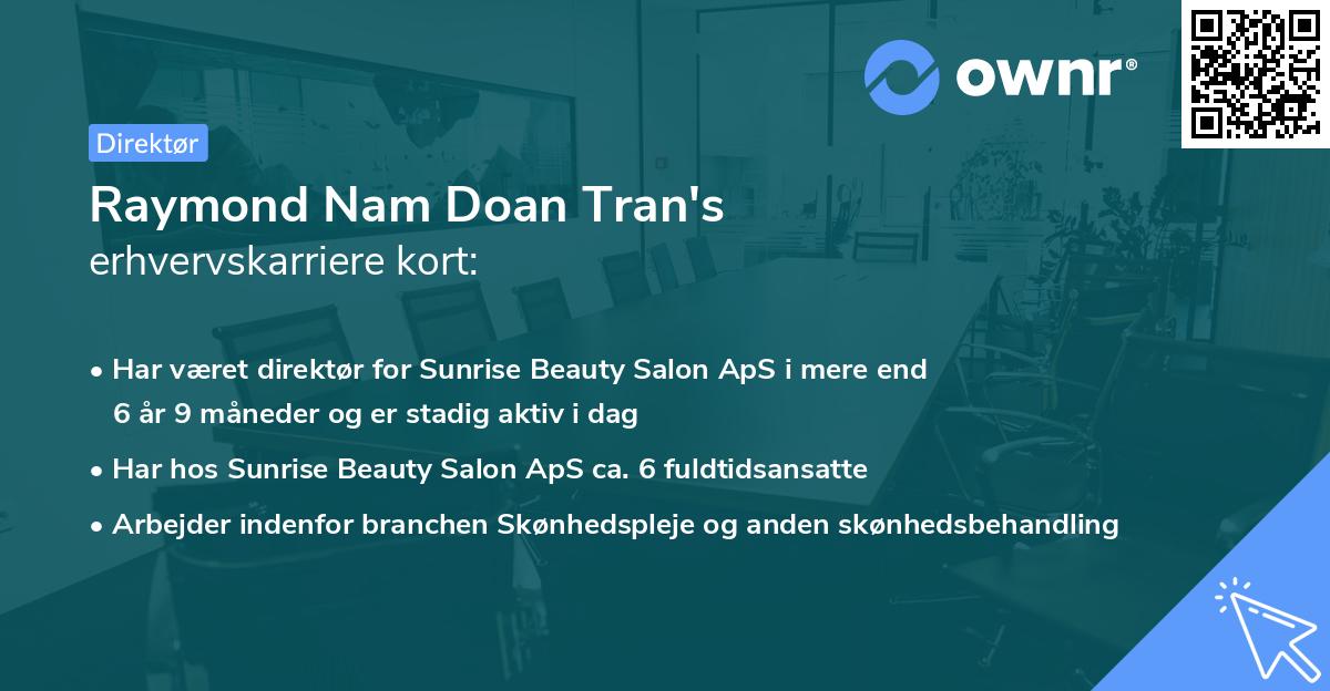 Raymond Nam Doan Tran's erhvervskarriere kort