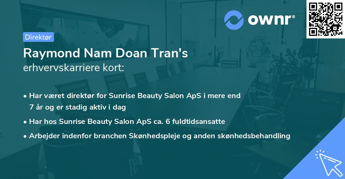Raymond Nam Doan Tran's erhvervskarriere kort