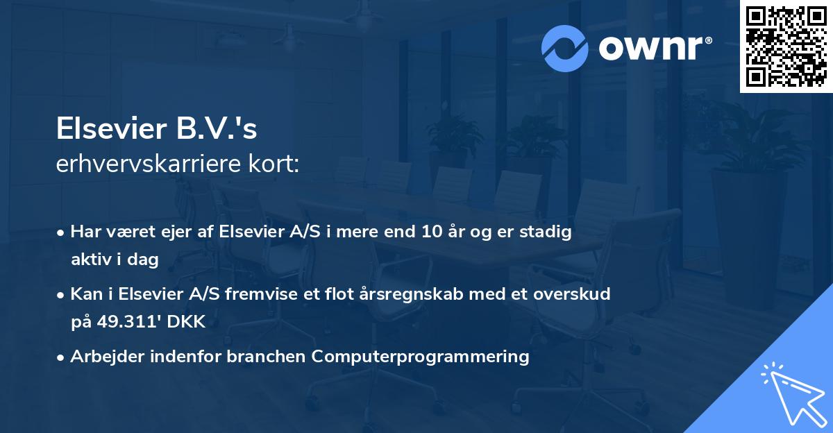 Elsevier B.V.'s erhvervskarriere kort