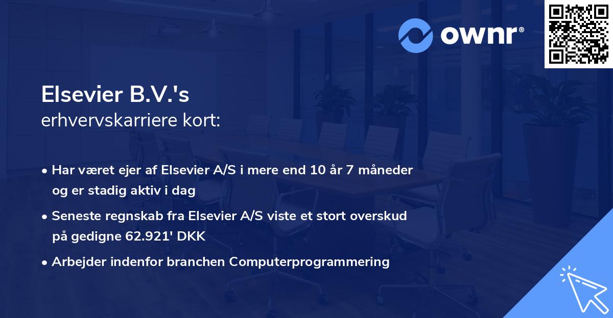 Elsevier B.V.'s erhvervskarriere kort