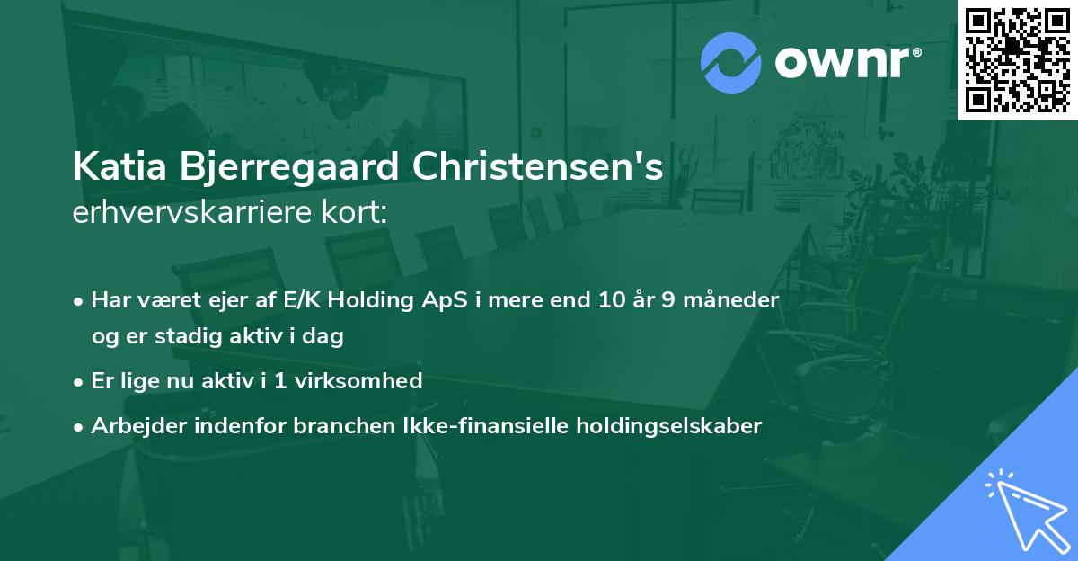 Katia Bjerregaard Christensen's erhvervskarriere kort