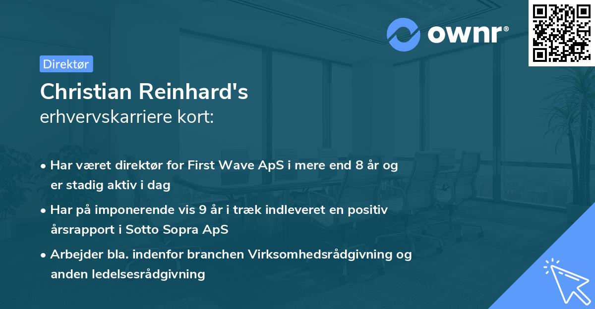Christian Reinhard's erhvervskarriere kort