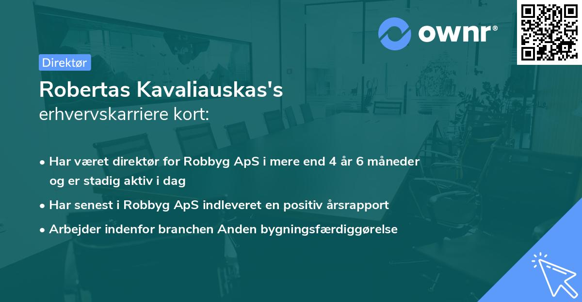 Robertas Kavaliauskas's erhvervskarriere kort