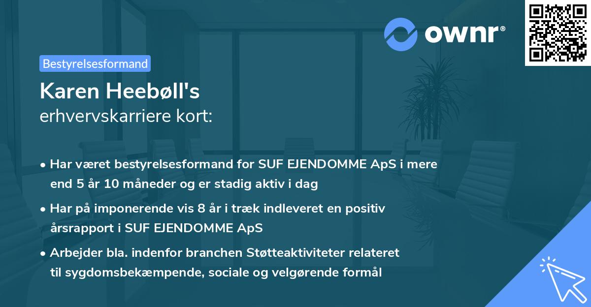 Karen Heebøll's erhvervskarriere kort