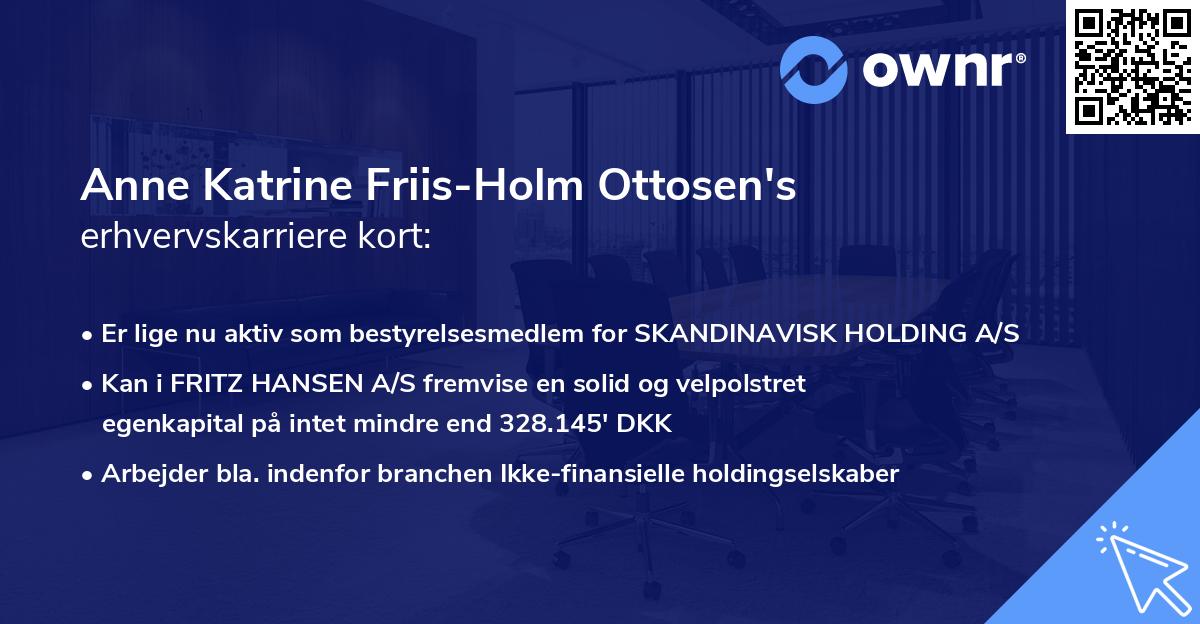 Anne Katrine Friis-Holm Ottosen's erhvervskarriere kort