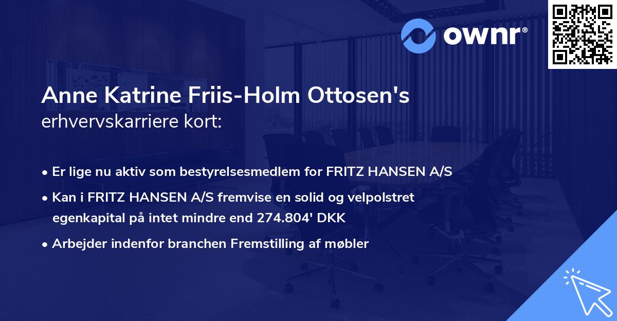 Anne Katrine Friis-Holm Ottosen's erhvervskarriere kort