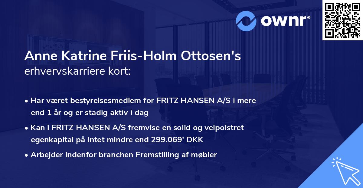 Anne Katrine Friis-Holm Ottosen's erhvervskarriere kort