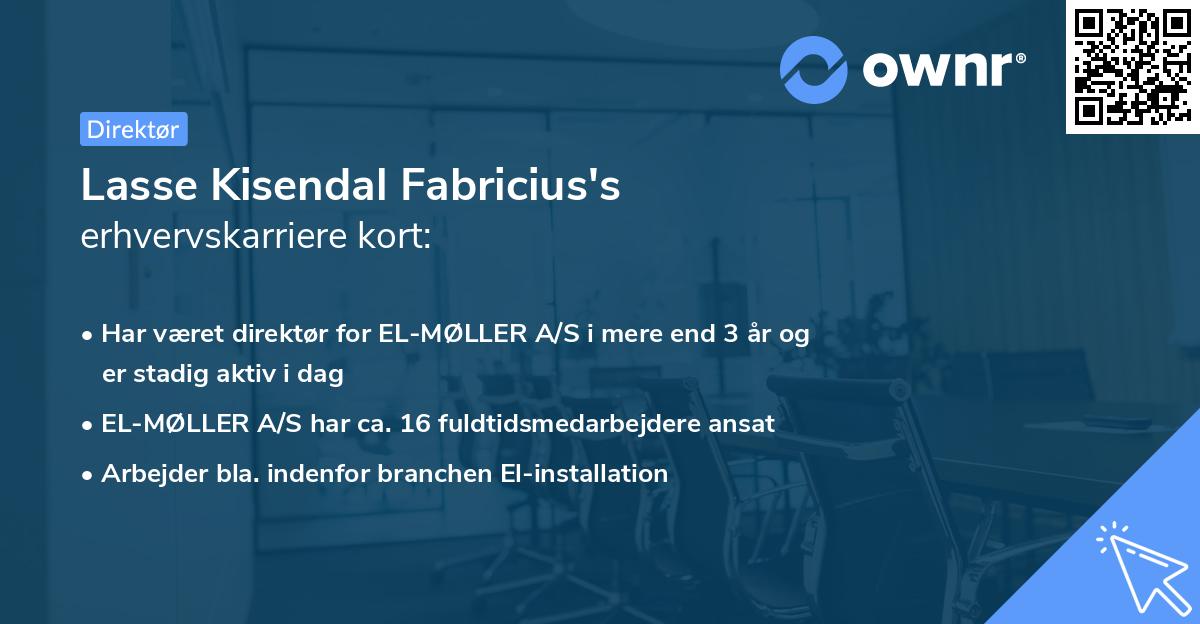 Lasse Kisendal Fabricius's erhvervskarriere kort