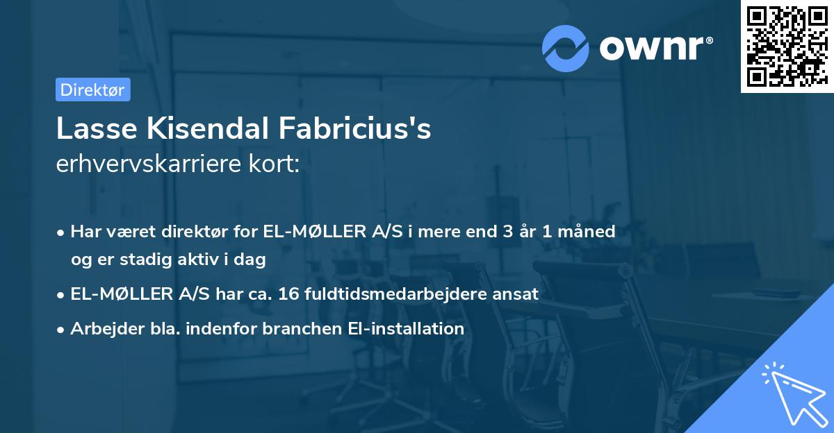 Lasse Kisendal Fabricius's erhvervskarriere kort