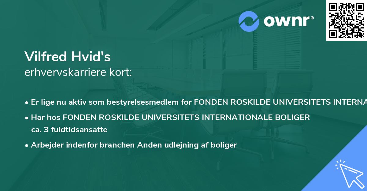 Vilfred Hvid's erhvervskarriere kort