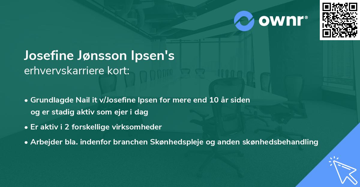 Josefine Jønsson Ipsen's erhvervskarriere kort