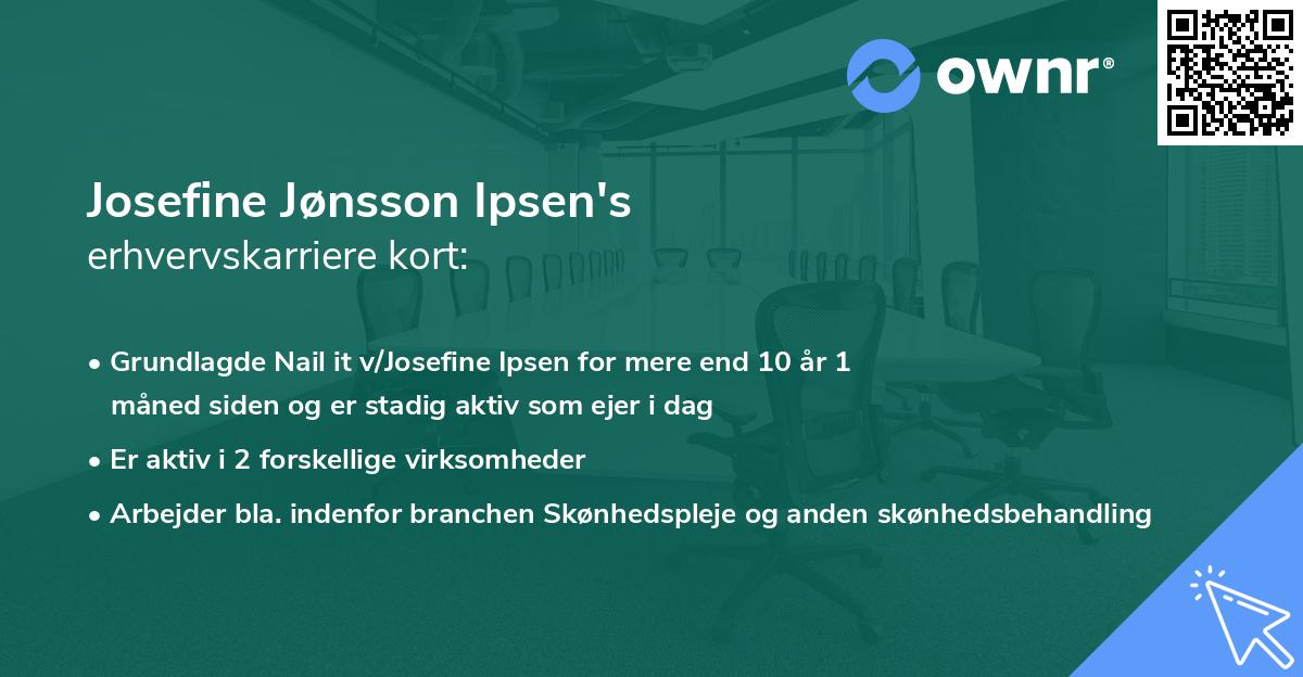 Josefine Jønsson Ipsen's erhvervskarriere kort