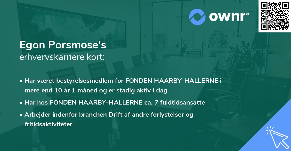 Egon Porsmose's erhvervskarriere kort