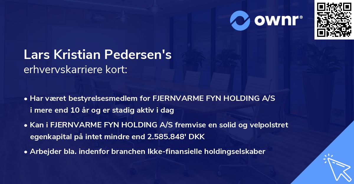 Lars Kristian Pedersen's erhvervskarriere kort