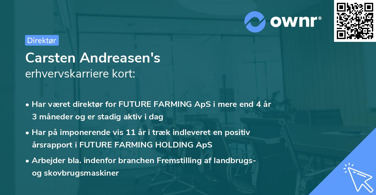 Carsten Andreasen's erhvervskarriere kort