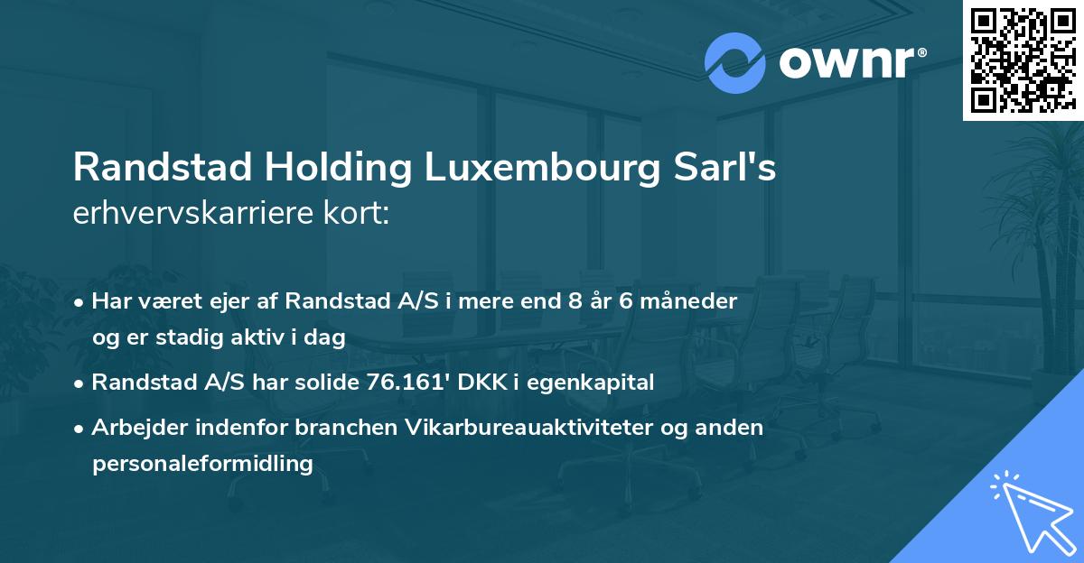 Randstad Holding Luxembourg Sarl's erhvervskarriere kort