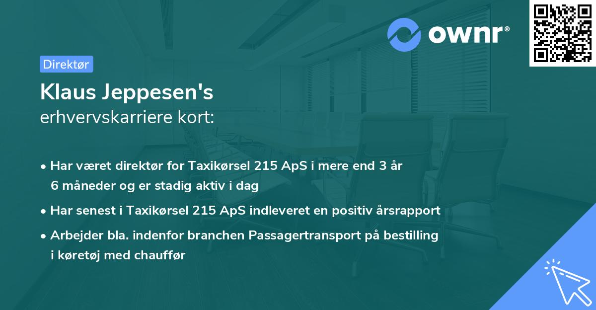 Klaus Jeppesen's erhvervskarriere kort