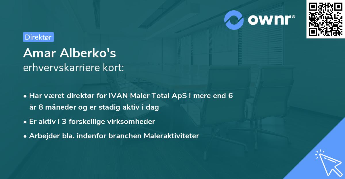 Amar Alberko's erhvervskarriere kort