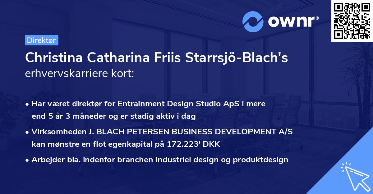 Christina Catharina Friis Starrsjö-Blach's erhvervskarriere kort
