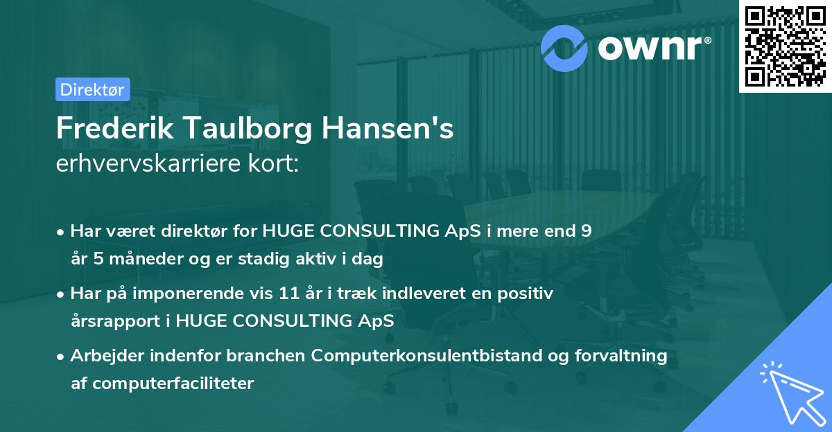 Frederik Taulborg Hansen's erhvervskarriere kort