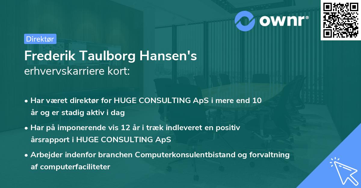 Frederik Taulborg Hansen's erhvervskarriere kort