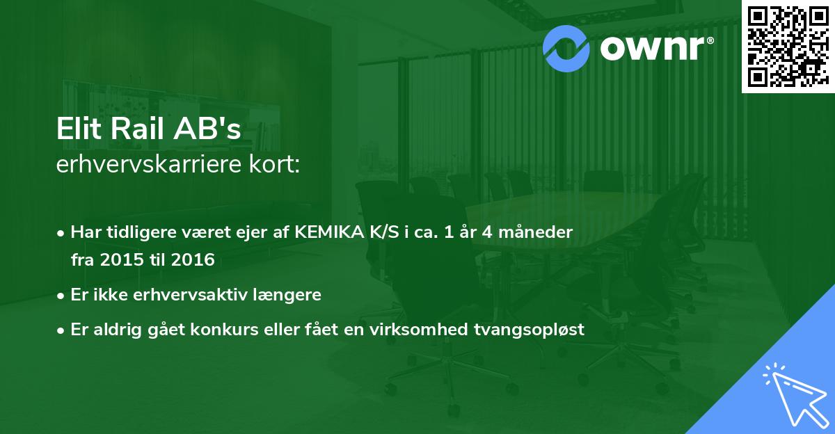 Elit Rail AB's erhvervskarriere kort