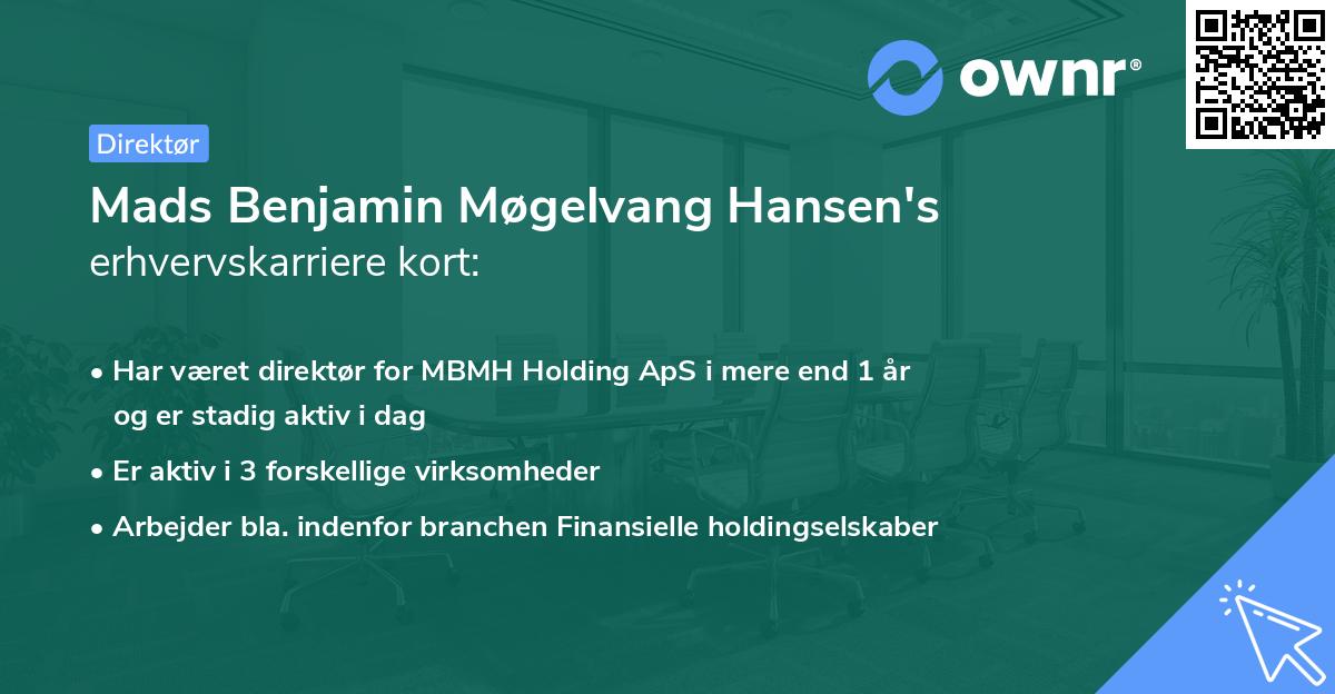 Mads Benjamin Møgelvang Hansen's erhvervskarriere kort