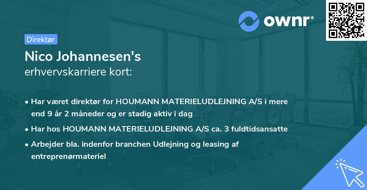 Nico Johannesen's erhvervskarriere kort