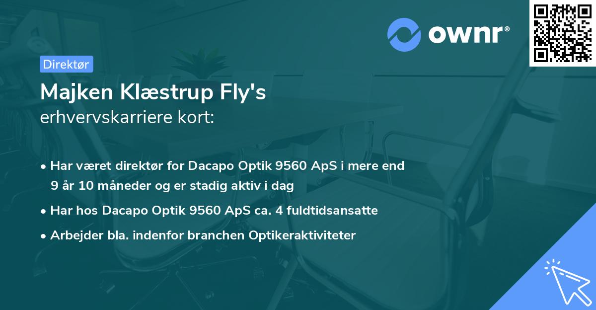 Majken Klæstrup Fly's erhvervskarriere kort