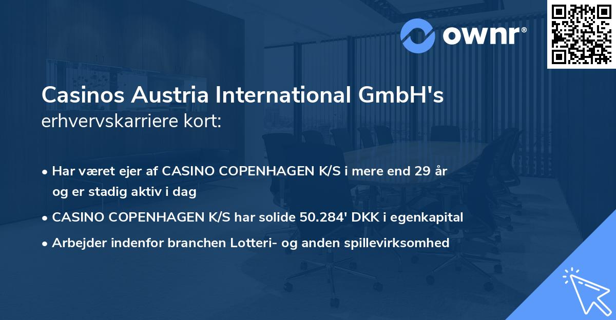 Casinos Austria International GmbH's erhvervskarriere kort