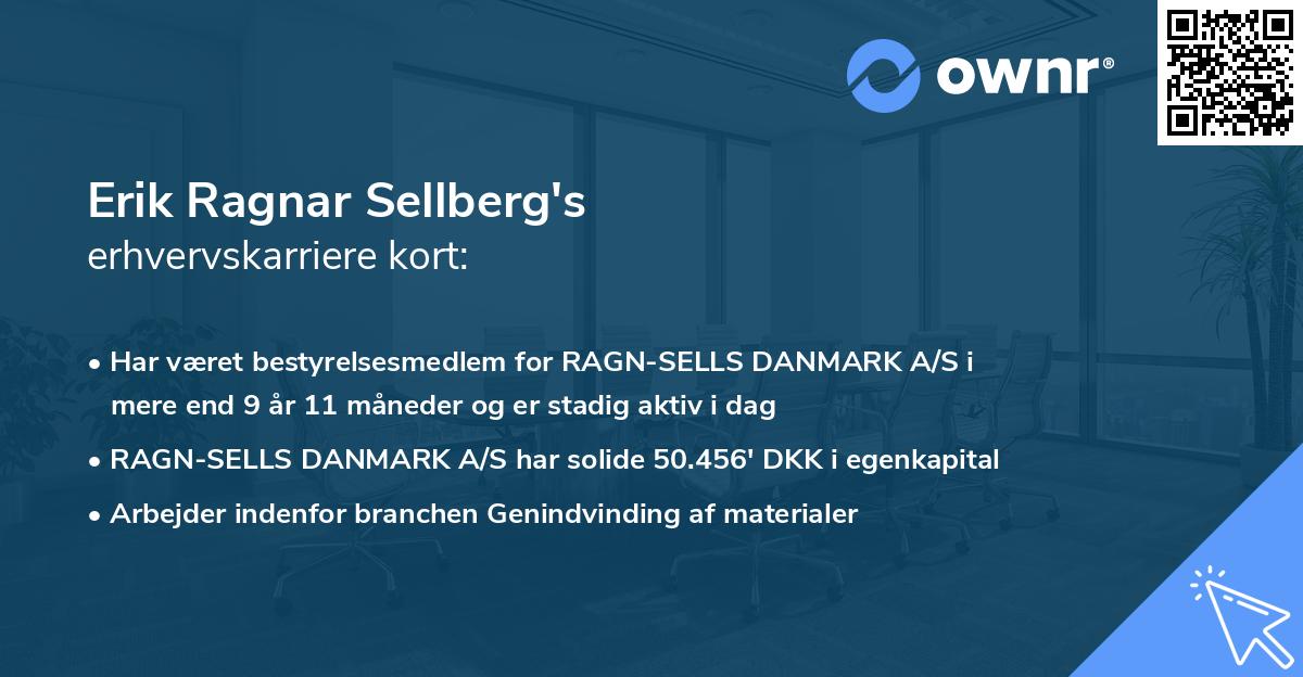 Erik Ragnar Sellberg's erhvervskarriere kort