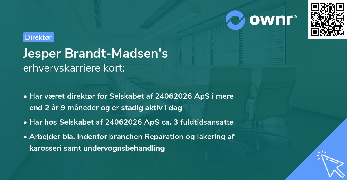 Jesper Brandt-Madsen's erhvervskarriere kort