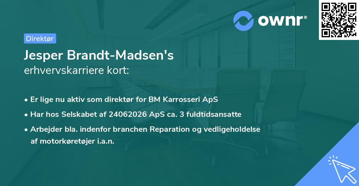 Jesper Brandt-Madsen's erhvervskarriere kort