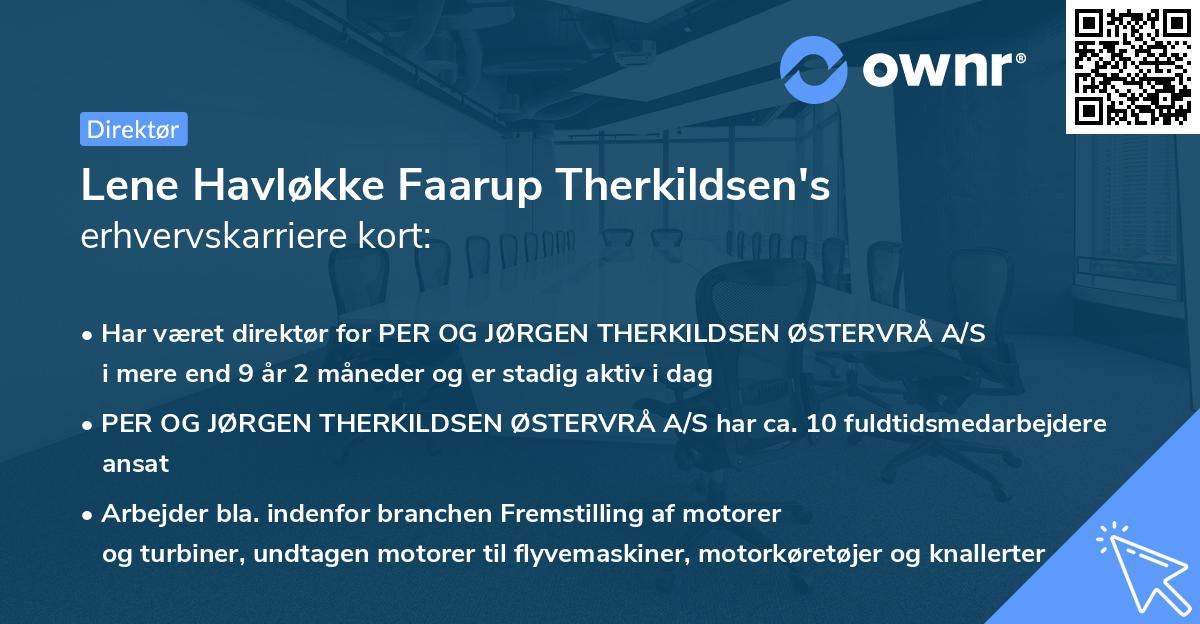 Lene Havløkke Faarup Therkildsen's erhvervskarriere kort