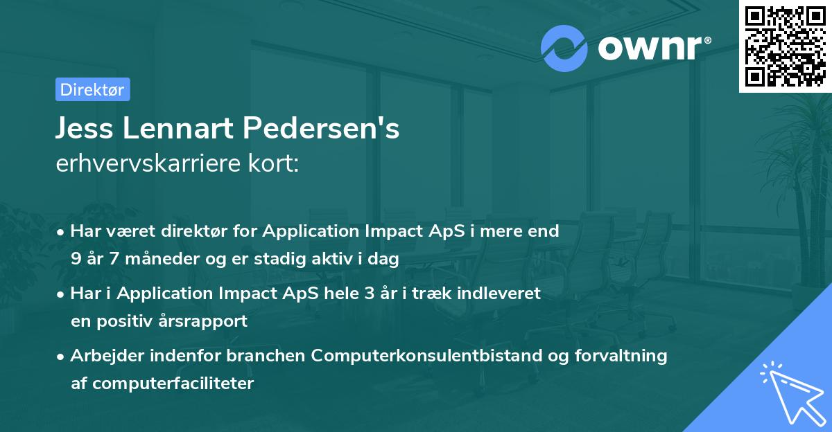 Jess Lennart Pedersen's erhvervskarriere kort
