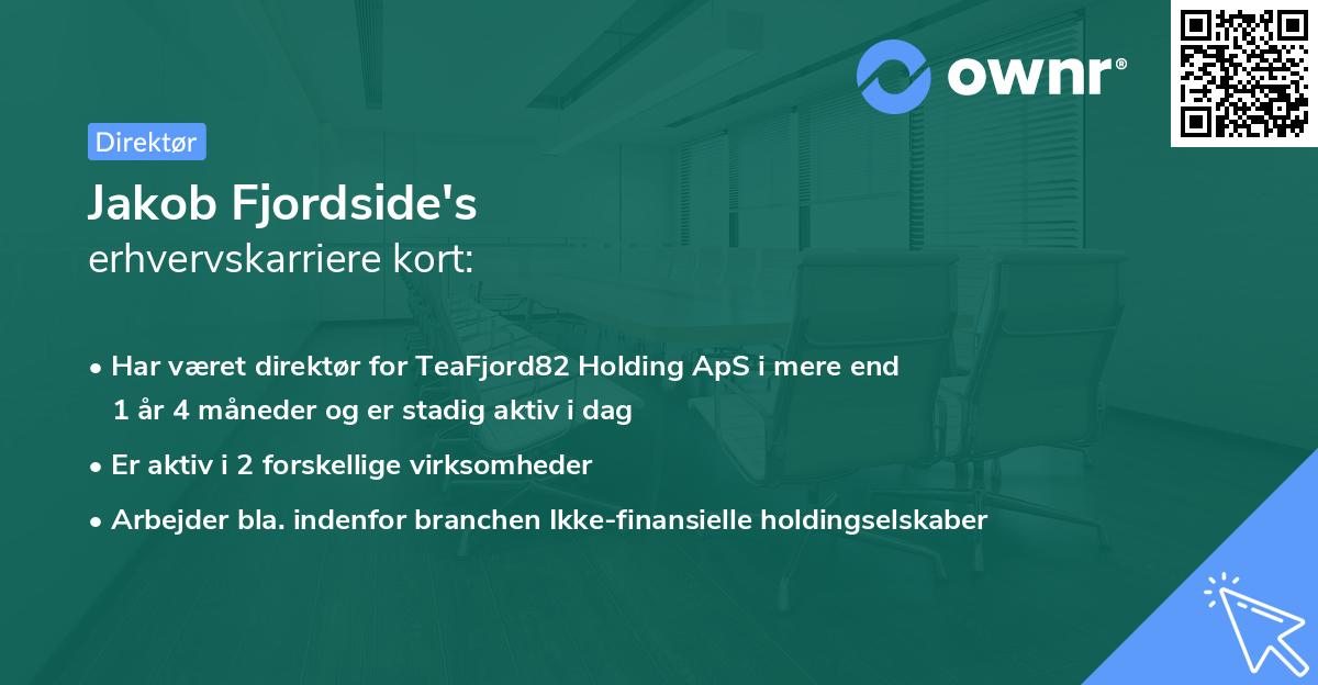 Jakob Fjordside's erhvervskarriere kort