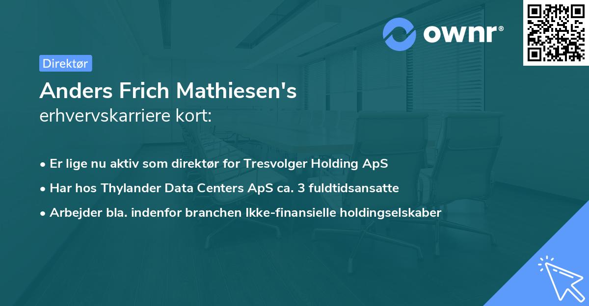 Anders Frich Mathiesen's erhvervskarriere kort