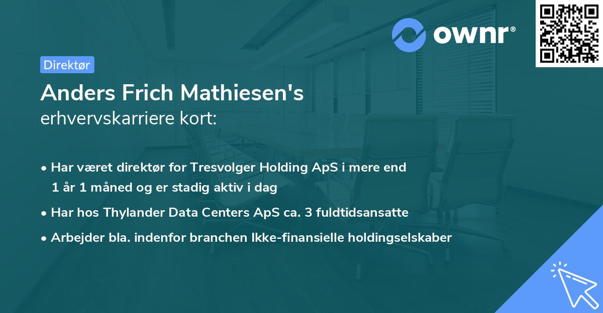 Anders Frich Mathiesen's erhvervskarriere kort