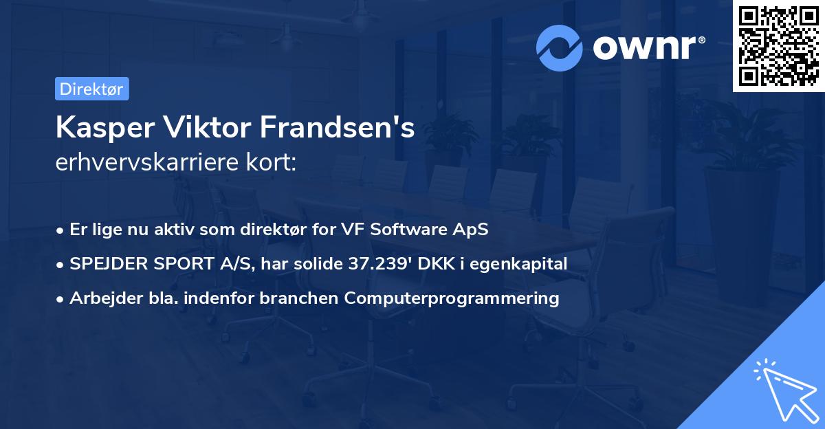 Kasper Viktor Frandsen's erhvervskarriere kort