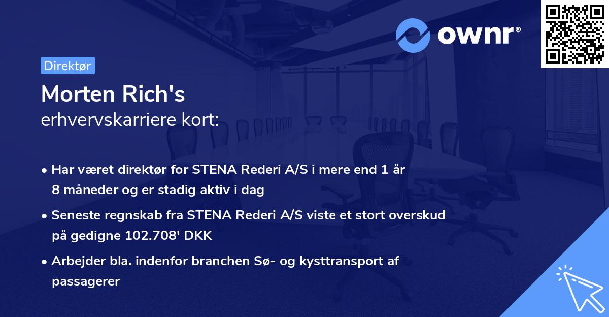 Morten Rich's erhvervskarriere kort
