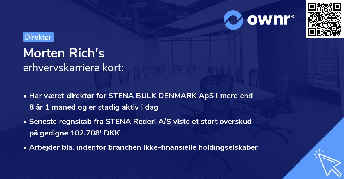 Morten Rich's erhvervskarriere kort