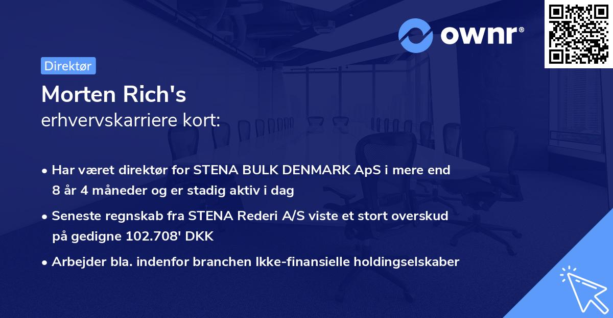 Morten Rich's erhvervskarriere kort