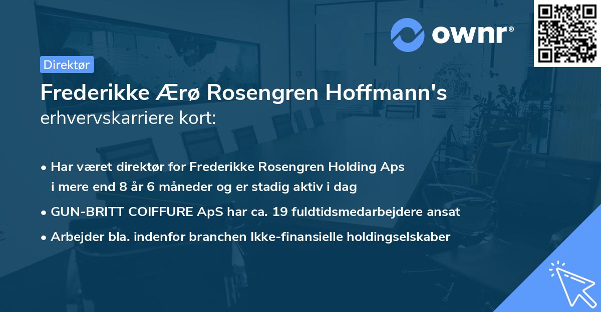 Frederikke Ærø Rosengren Hoffmann's erhvervskarriere kort