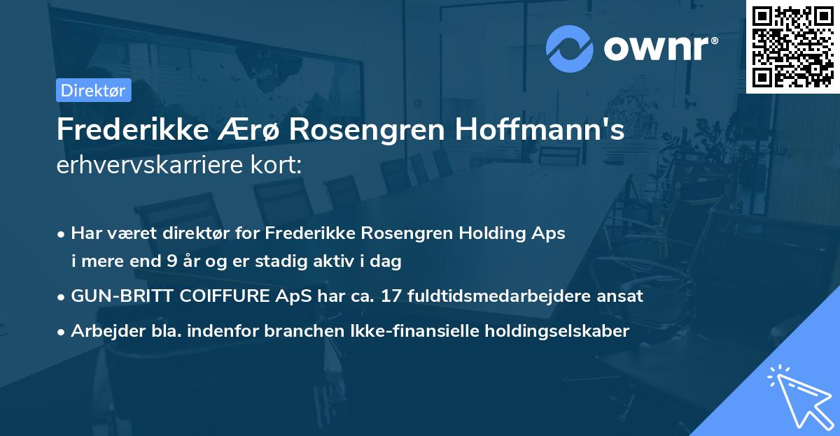 Frederikke Ærø Rosengren Hoffmann's erhvervskarriere kort